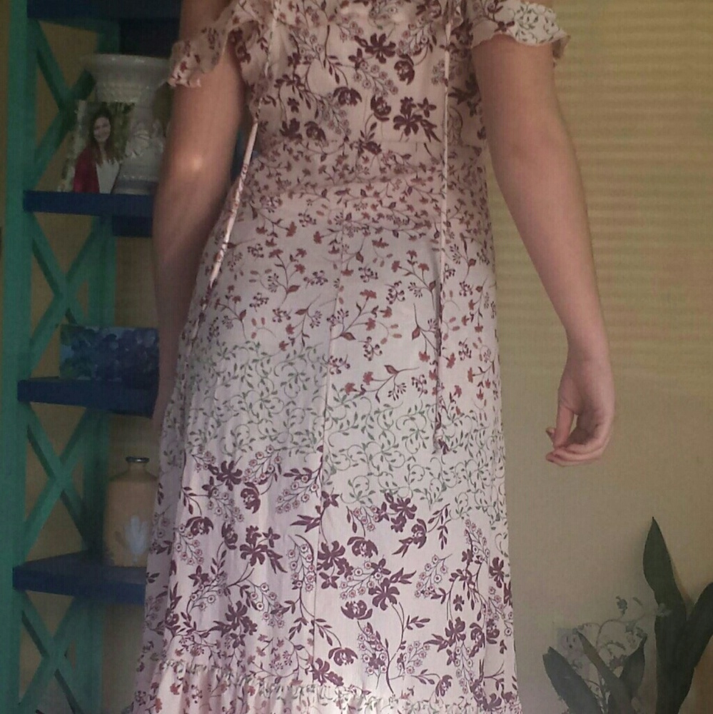 Pink floral maxi dress